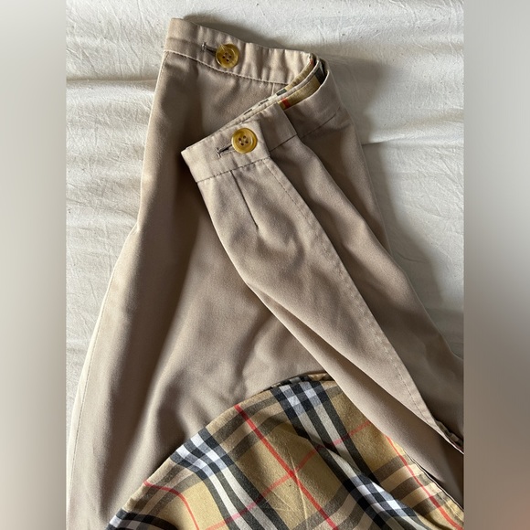 Vintage Burberrys Reversible A Line Cotton Beige Tartan Check Skirt UK 12 - Picture 14 of 16